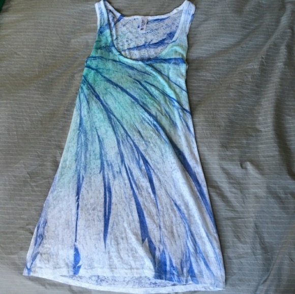 🇺🇦 VS Vintage Y2K Tie Die Burnout Fitted Tank Top - Picture 2 of 4